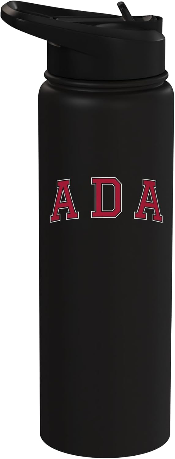 Botella de agua acero inoxidable estilo universidad Oklahoma roja sin BPA