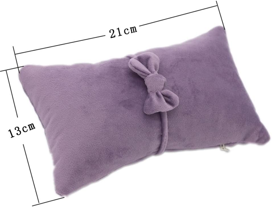 Almohada terciopelo posar bebé con diadema morado claro