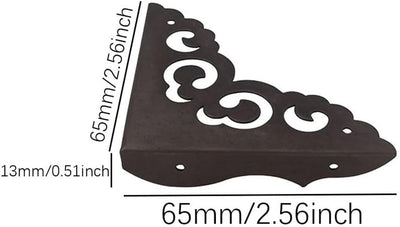 4 Protectores Esquina Metal Negro Vintage para Muebles