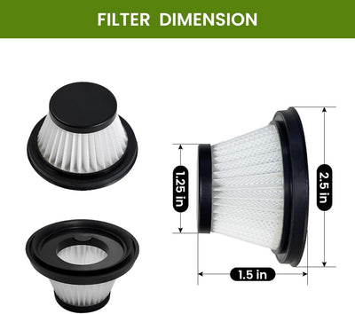 8 Filtros HEPA Aspiradora Compacta Inalámbrica Lavables