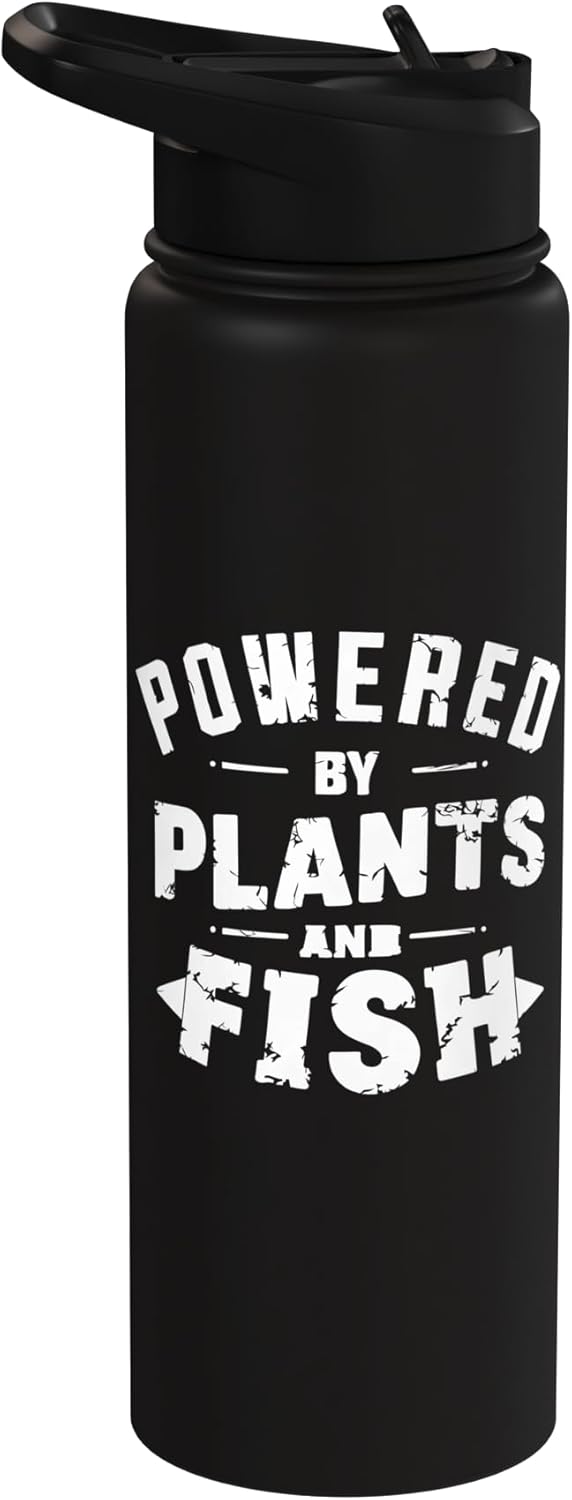 Botella agua acero inox aislada diseño pescetariano