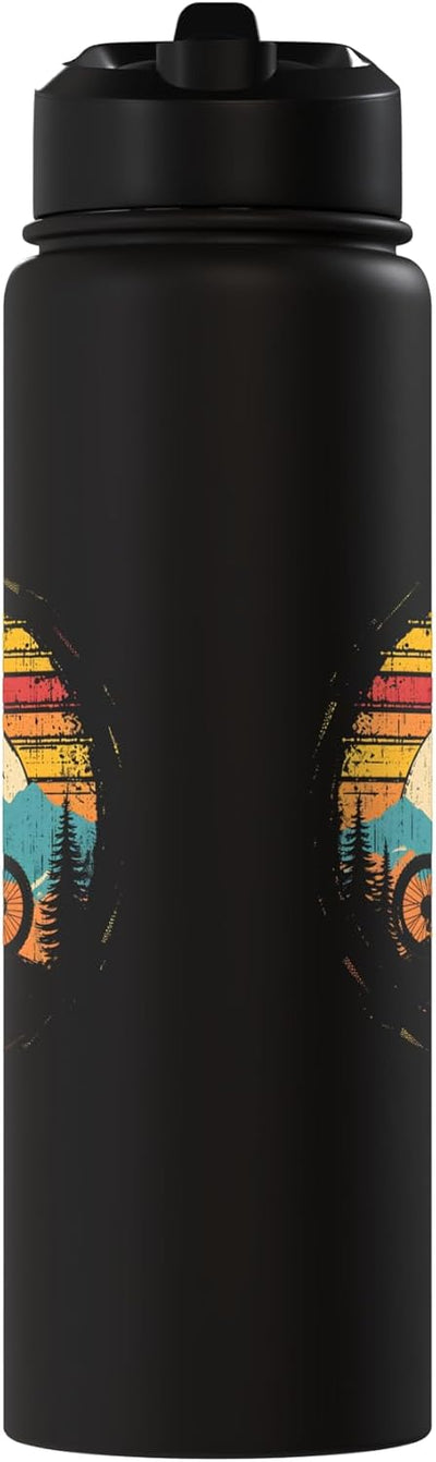 Botella de agua acero inoxidable vintage para ciclismo MTB