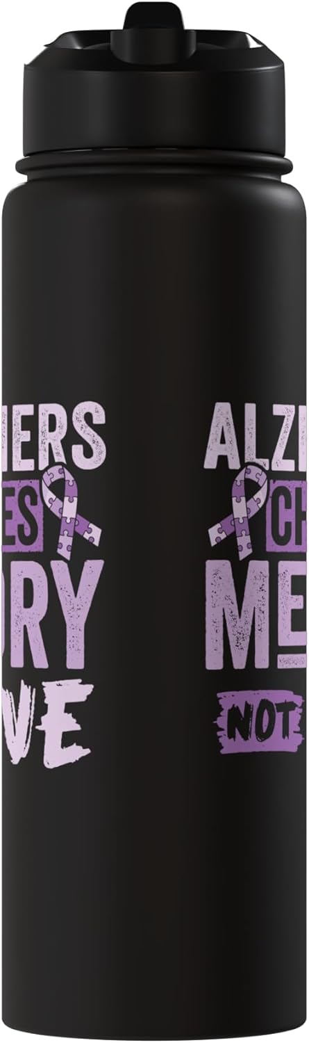 Botella agua acero inox aislada para mujer con Alzheimer