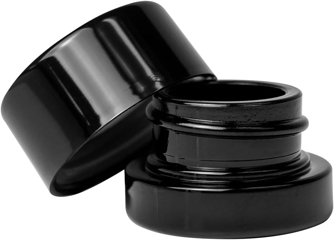 200 Frascos Vidrio Negro 0.17oz Tapas Negras Niños