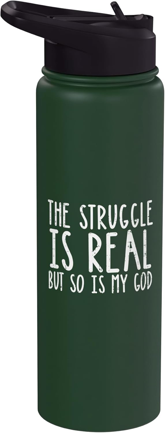 Botella agua acero inox aislada regalo cristiano