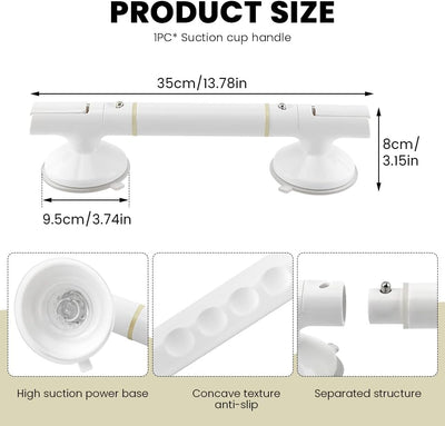 Barra agarre ventosa baño 240lb 13.78pulg blanco