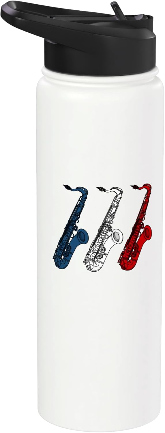 Botella agua acero inox aislada bandera francesa