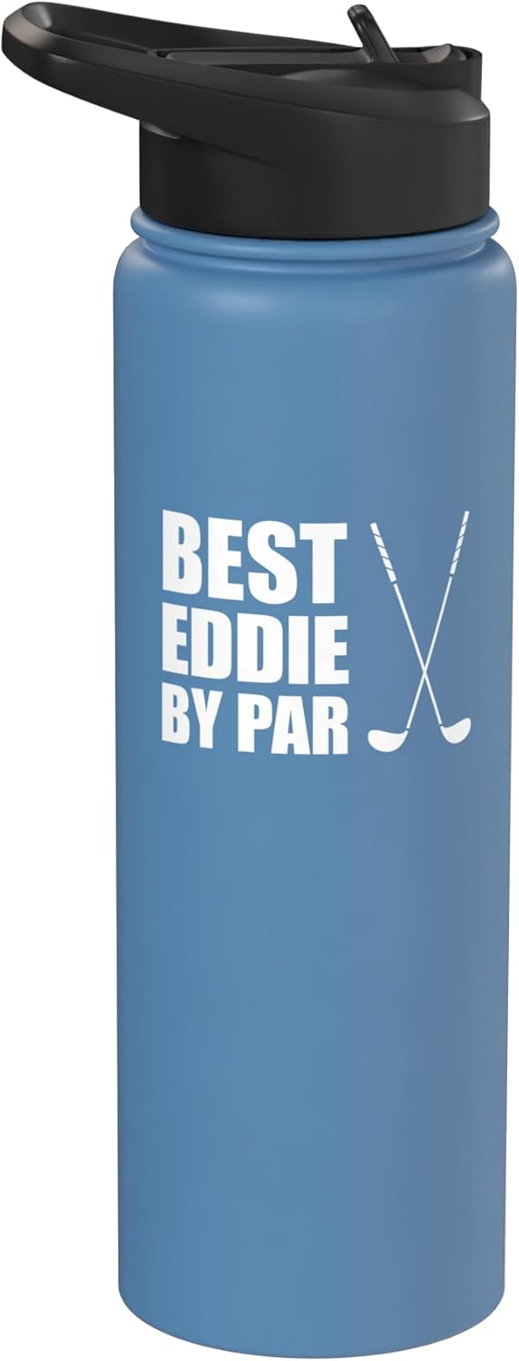 Botella agua acero inox aislada con nombre de golfista