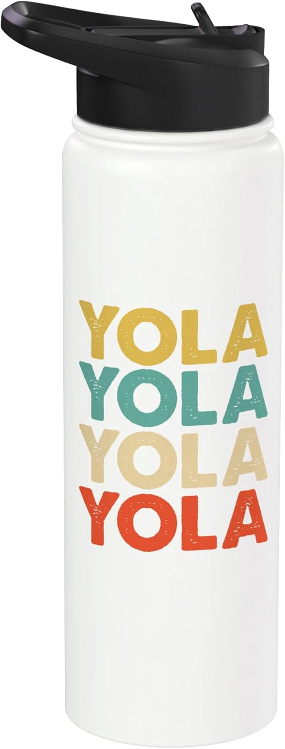 Botella de agua acero inoxidable aislada Yola Name