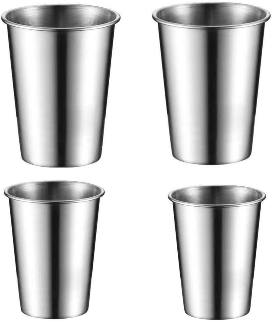 Juego de tazas de acero inoxidable irrompibles para campamento y hogar