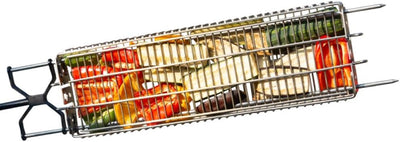 Cesta parrilla acero inox doble tamaño para pescado filete verduras