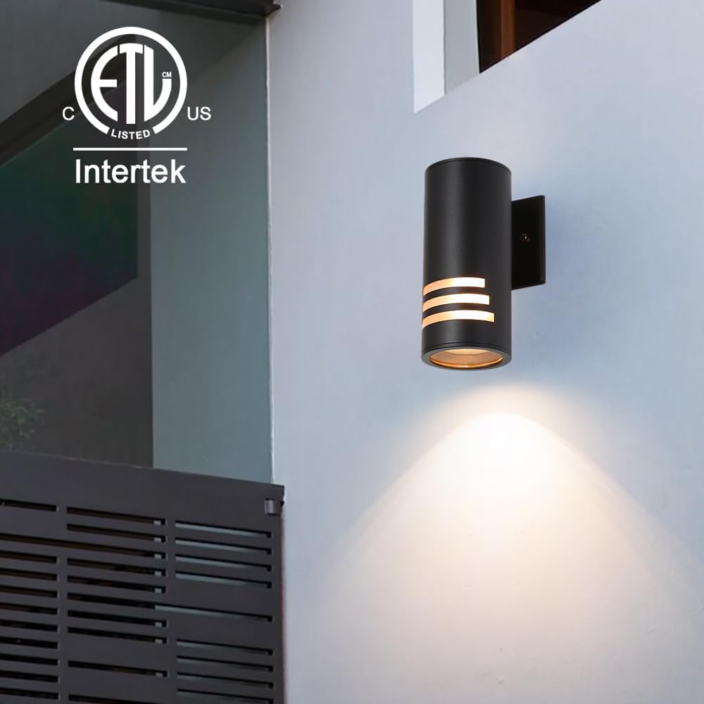 Apliques pared acero inox luz cilíndrica 3 ranuras vidrio esmerilado negro