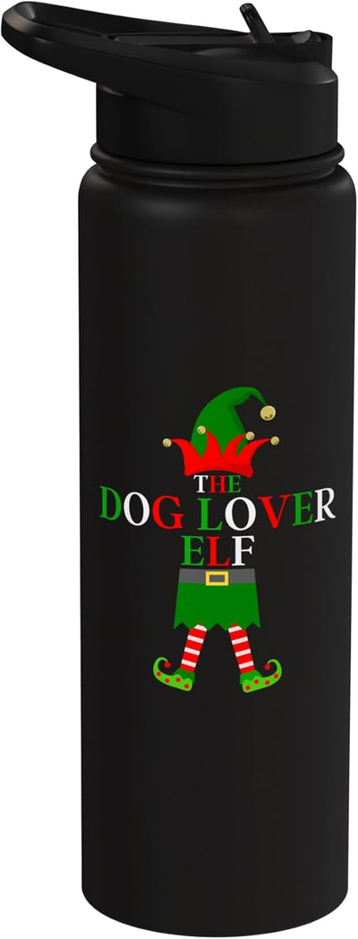 Bote de agua acero inoxidable aislado para familia elfo perro navidad