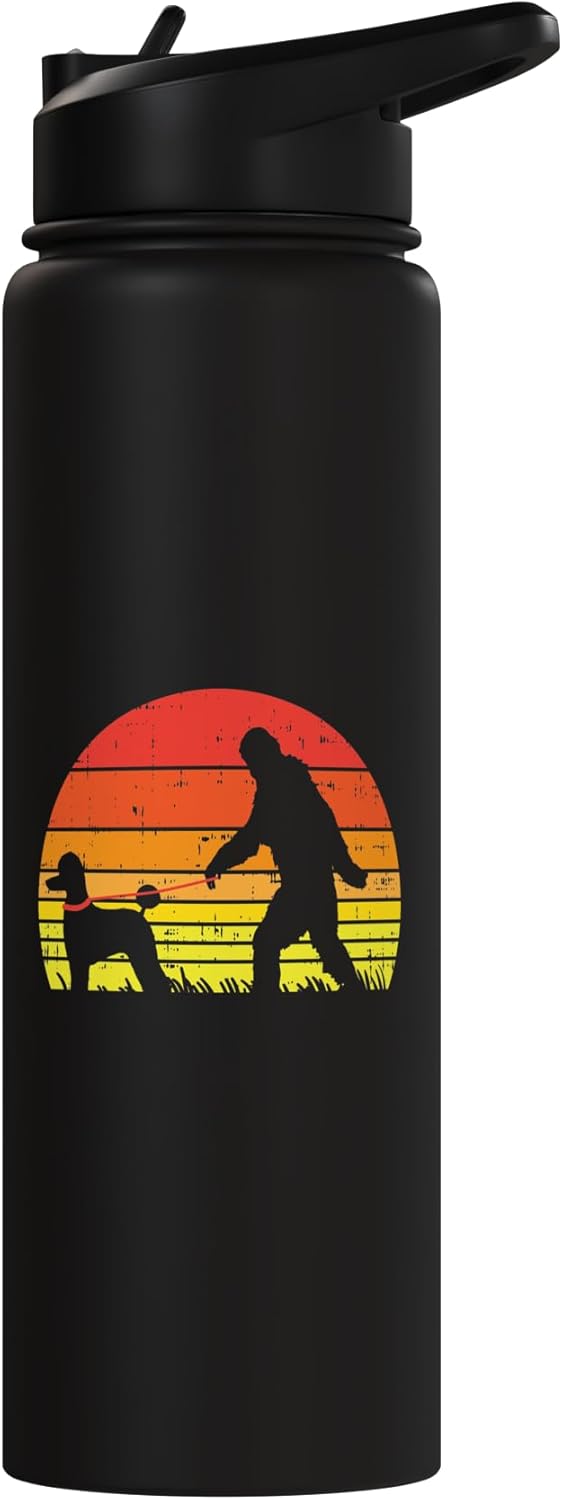 Botella agua acero inox aislada regalo perro amante retro