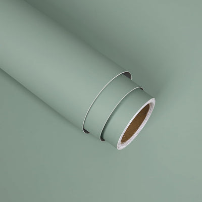Papel Tapiz Verde Sólido Adhesivo 15.7x118pulg