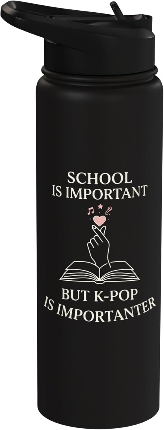 Botella de agua acero inoxidable aislada diseño divertido K-Pop