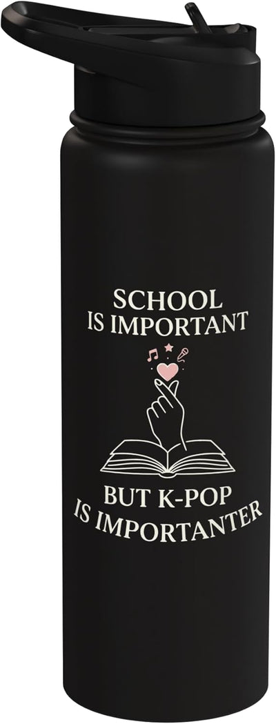 Botella de agua acero inoxidable aislada diseño divertido K-Pop