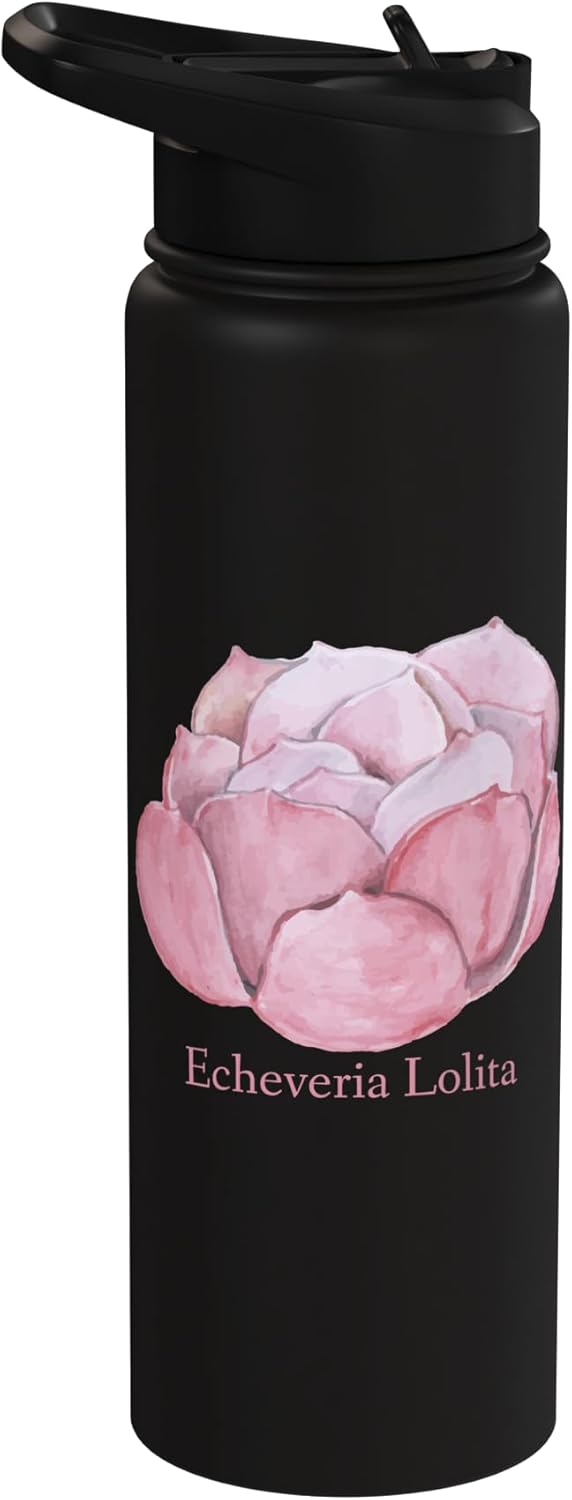 Botella de agua aislada Echeveria Lolita acero inoxidable