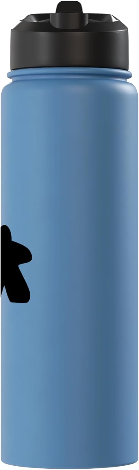 Botella de agua acero inoxidable sin BPA azul y negro