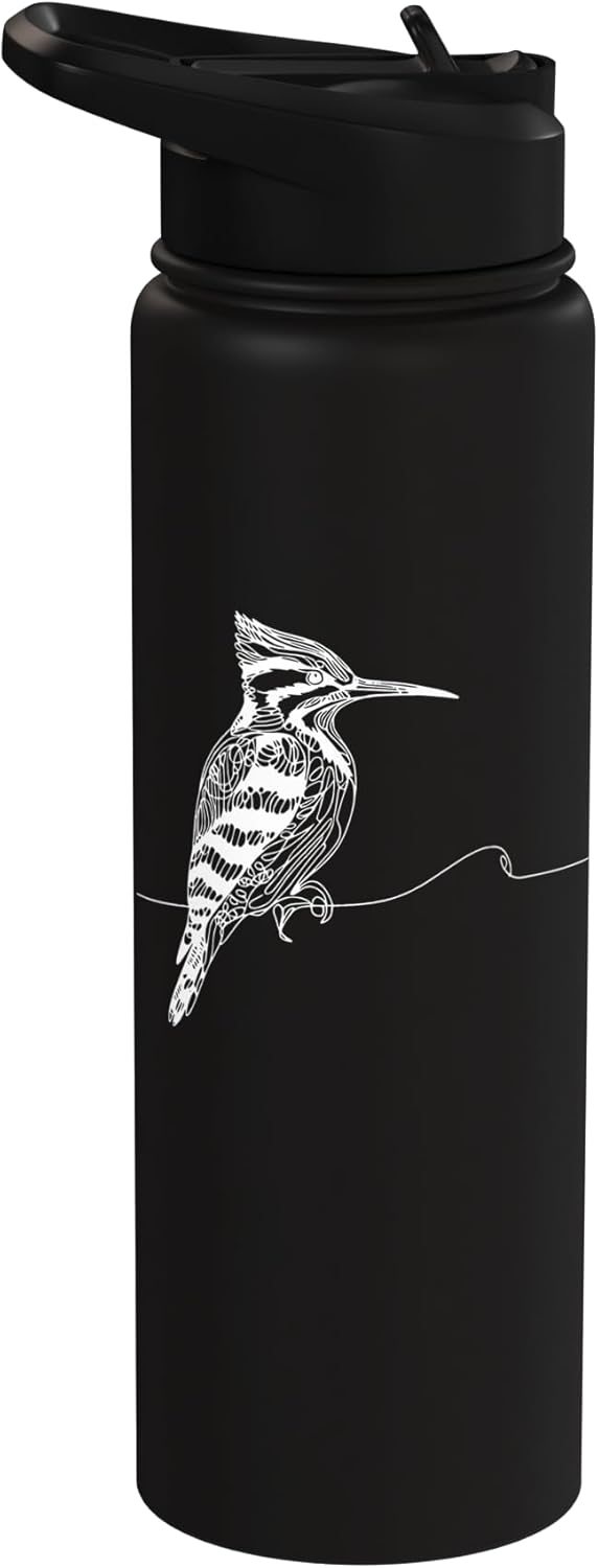 Bottella de agua acero inoxidable aislada para observador de aves