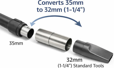 Adaptador metal para aspiradora Miele 1.378pulg a 1.260pulg