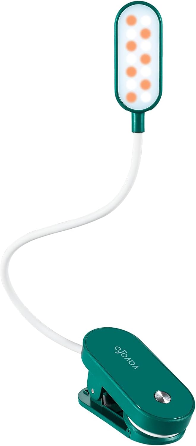 Luz libro recargable 14 LED ámbar 9 colores para leer en cama