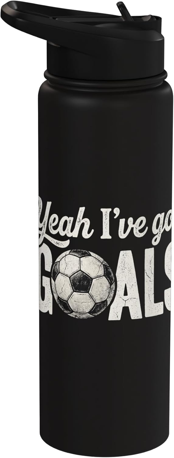 Botella de agua acero inoxidable con mensaje futbolístico