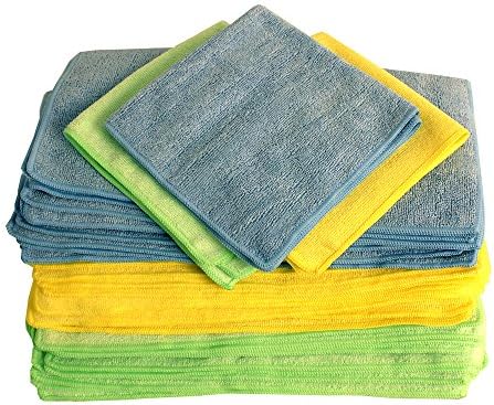 Paño microfibra 16x16pulg azul/verde/amarillo set 30