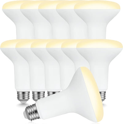 12 Bombillas LED BR30 7.5W 2700K Blanco Suave Regulable E26