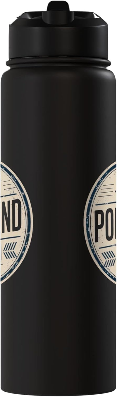 Botella de agua aislada vintage diseño avión acero inoxidable Portland