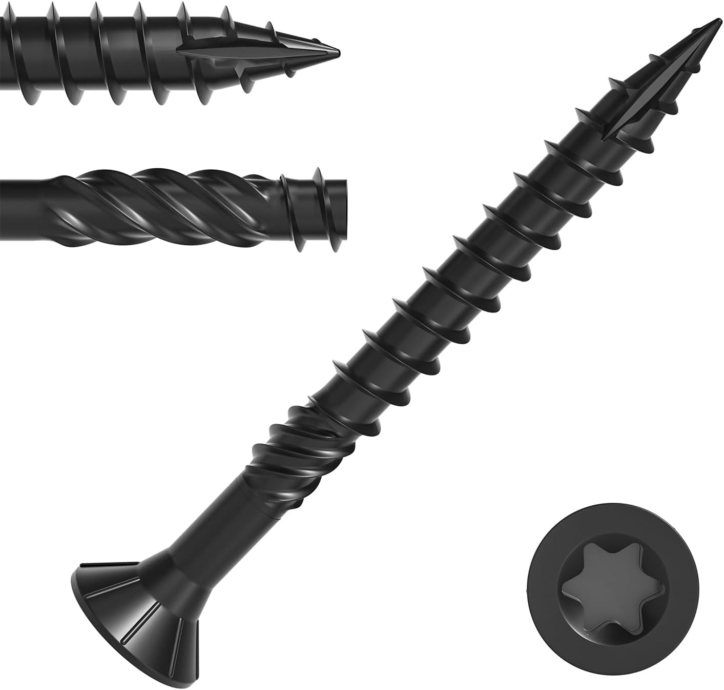 Tornillos cubierta #8 x 1-5/8 pulg Torx negro resistente
