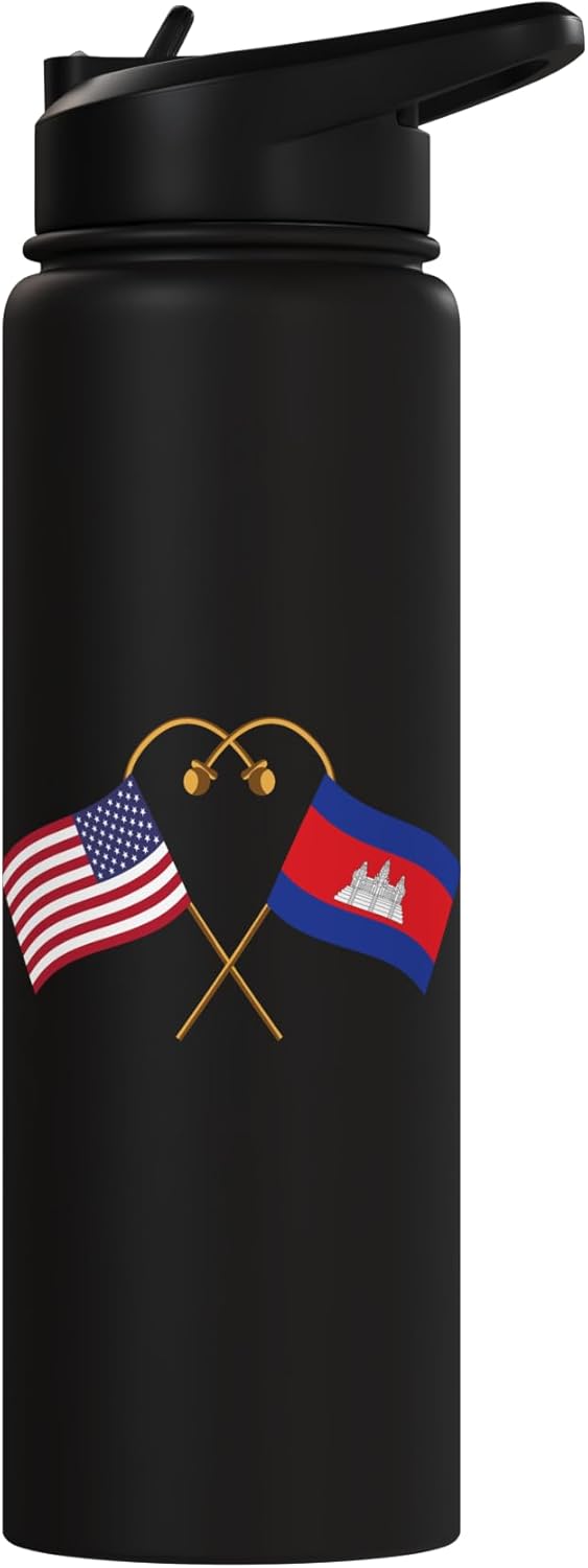 Botella de agua acero inoxidable bandera de Camboya