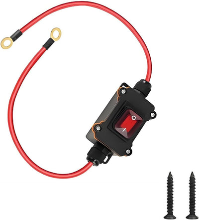 Interruptor agua 12-24V 30A con led rojo ip67 cable 10awg