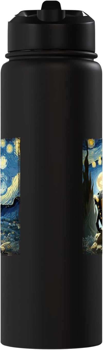 Bottella de agua aislada Van Gogh Starry Night Salamander acero inoxidable