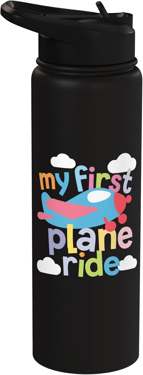 Botella agua acero inox aislada primer vuelo bebé