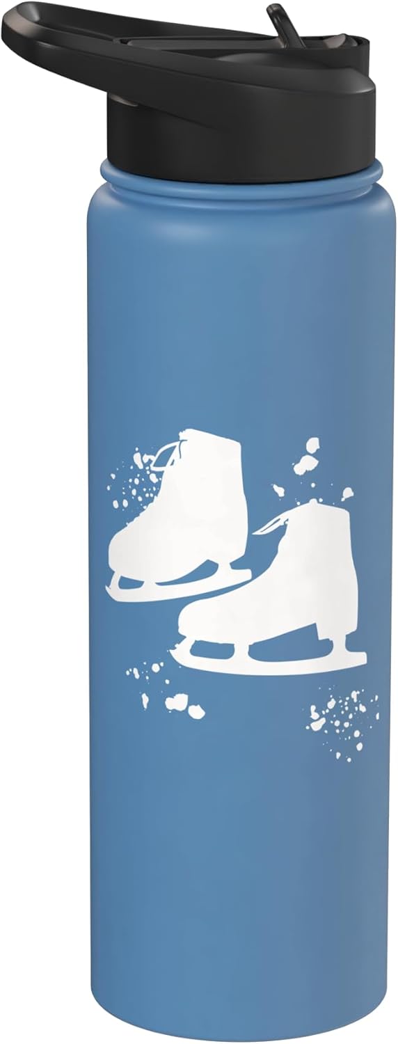 Botella de agua acero inoxidable aislada para patinaje artístico colorida