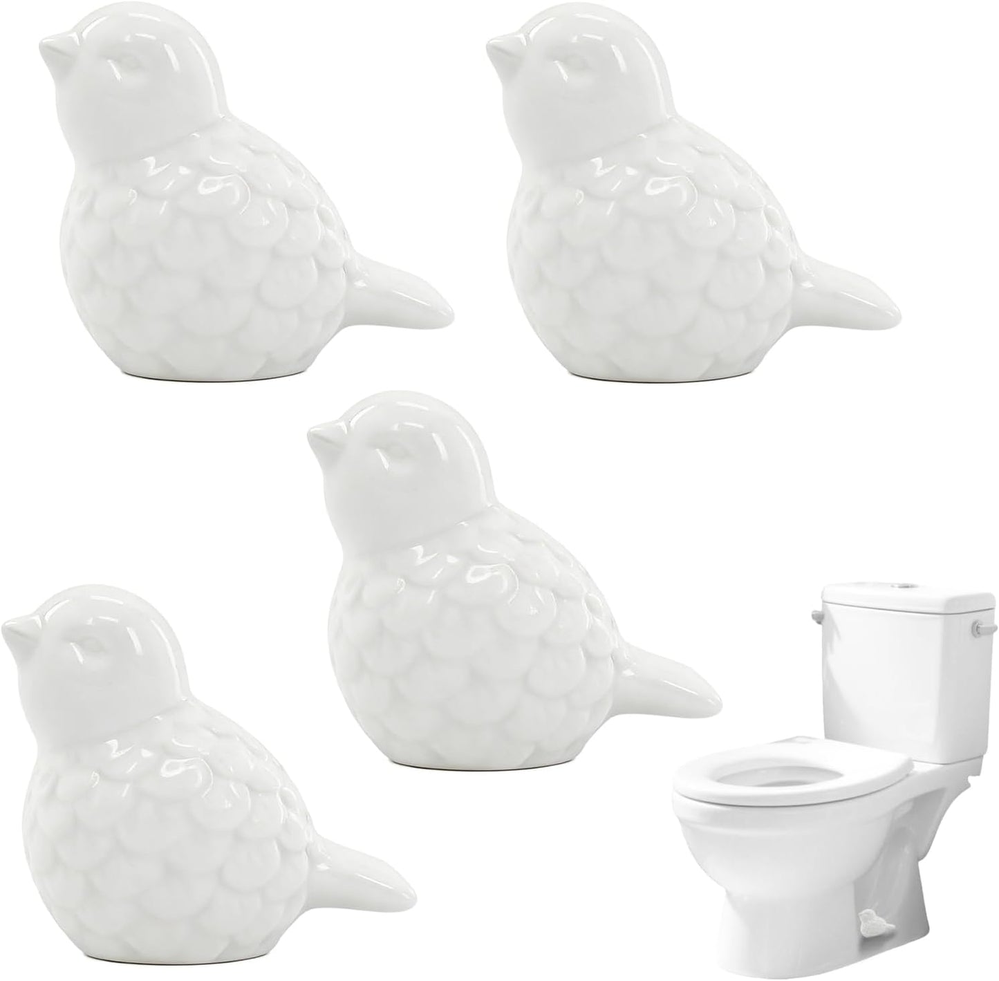 4 Tapas Pájaros Cerámica para Perillas Inodoro