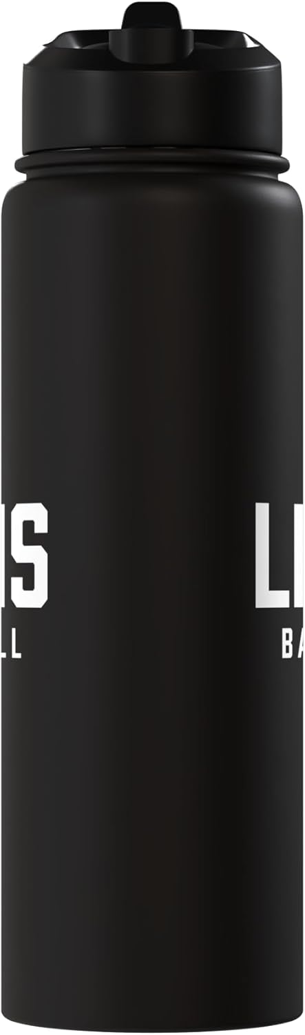 Botella agua acero inox aislada diseño béisbol