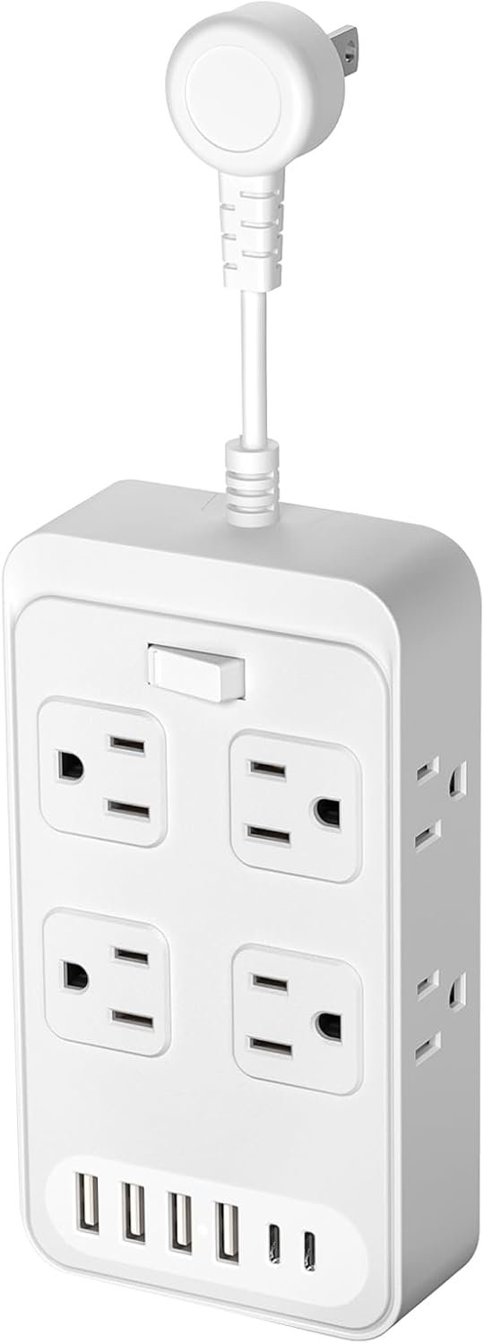 Cable extensión 0.3ft 8 puertos CA y 6 USB con proteccion