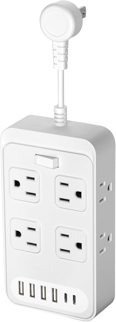 Cable extensión 0.3ft 8 puertos CA y 6 USB con proteccion
