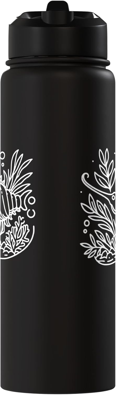 Botella agua acero inox aislada Fish Line Art