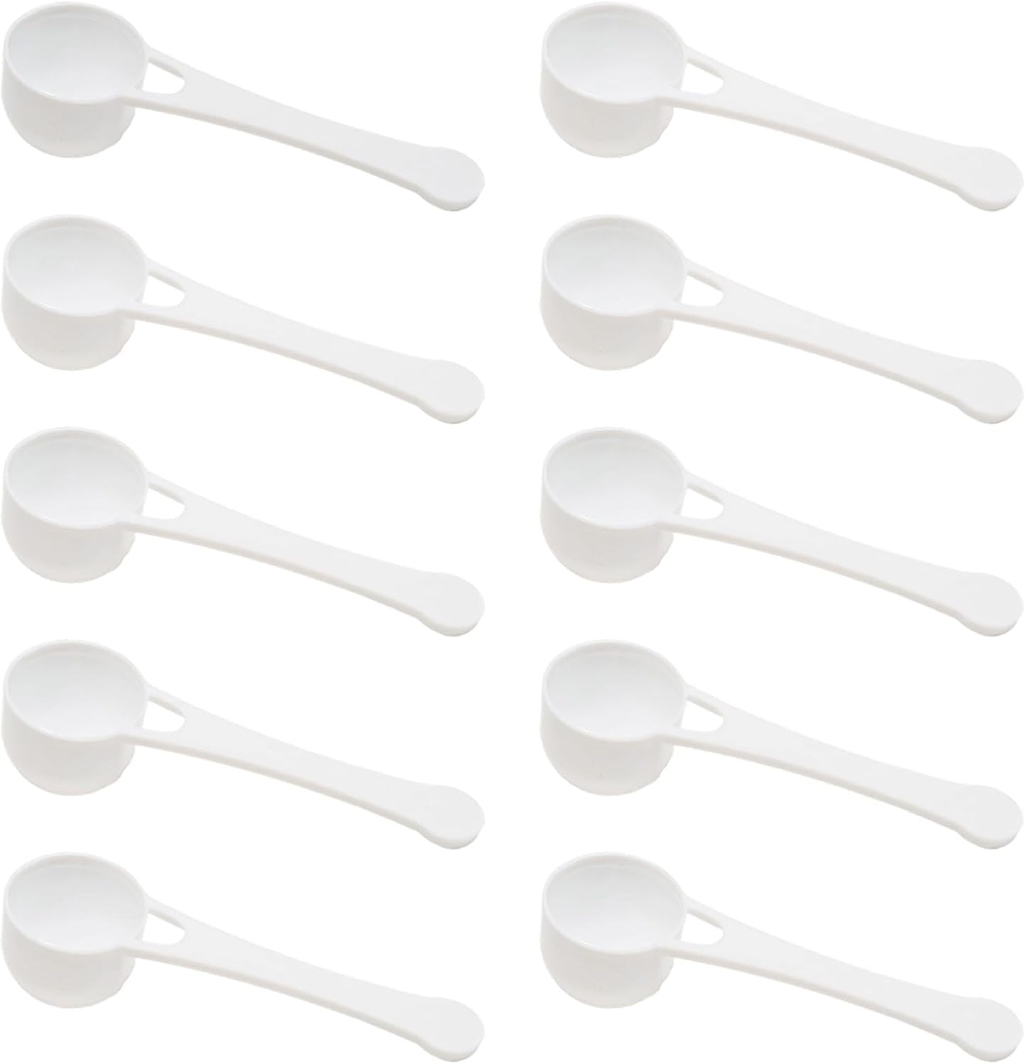 Juego de 10 cucharitas plásticas para medir 5g con mango largo
