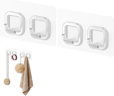 Pack 2 ganchos adhesivos transparentes baño cocina