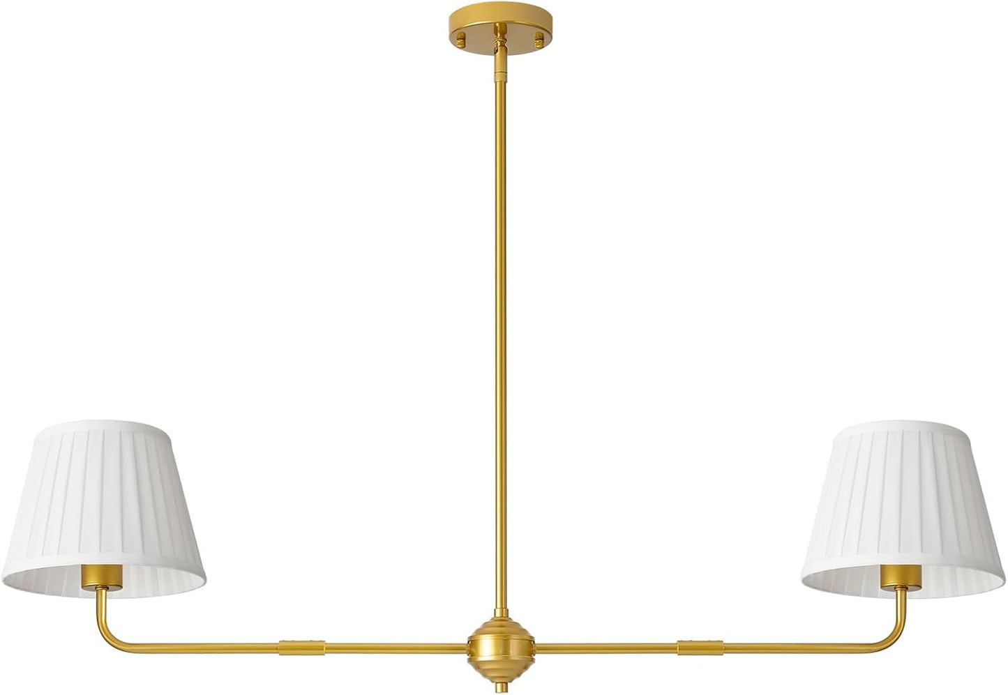 Lámpara araña lineal dorada 43pulg comedor cocina isla E26 2 luces