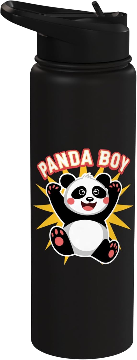 Botella de agua acero inoxidable panda para niños