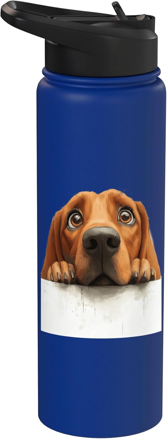 Bebida para perro acero inoxidable aislada con ojo grande
