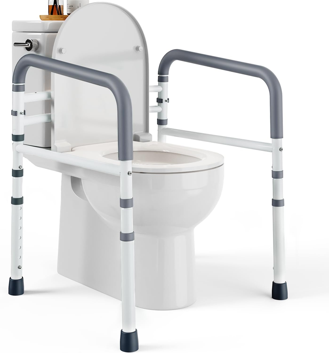 Rieles seguridad inodoro ajustables para adultos mayores
