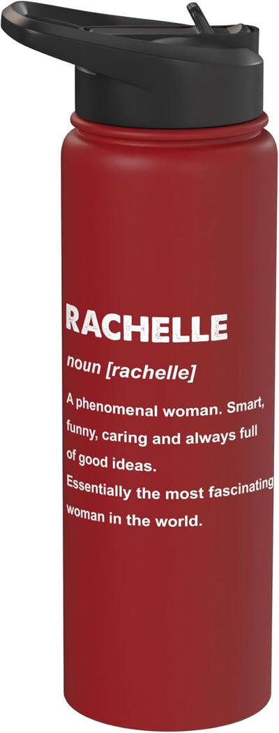 Botella agua acero inox aislada con nombre Rachelle