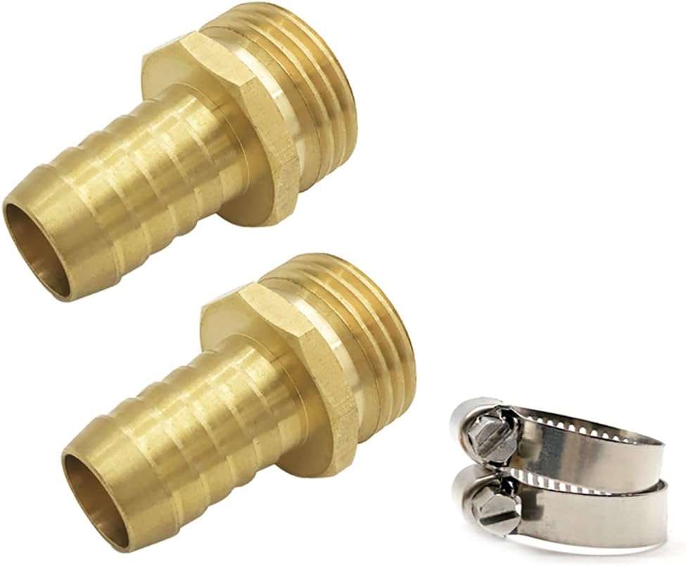 2 Pzas Conector Manguera Jardín 1/2pulg Acero Inox