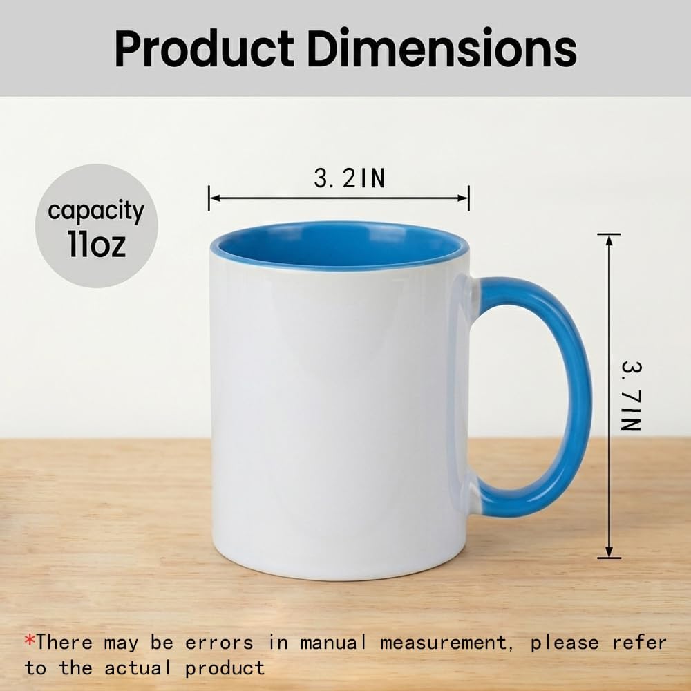 Tazas sublimación 11oz cerámica mango colorido 36uds